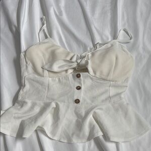 Elegant White Buttoned Women's Top
